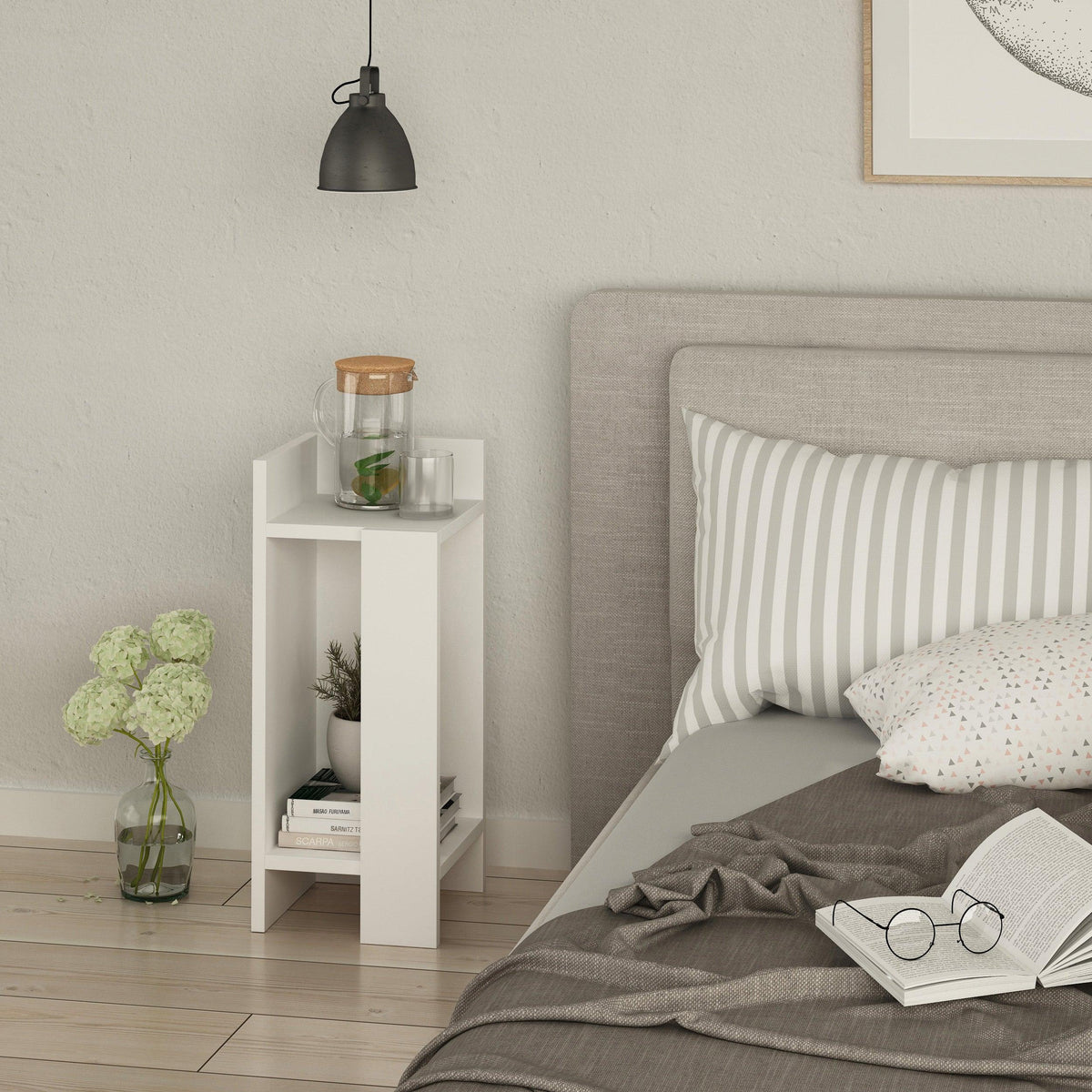 Decortieliving - Elos Modern Bedside Table Left Module 25cm Narrow
