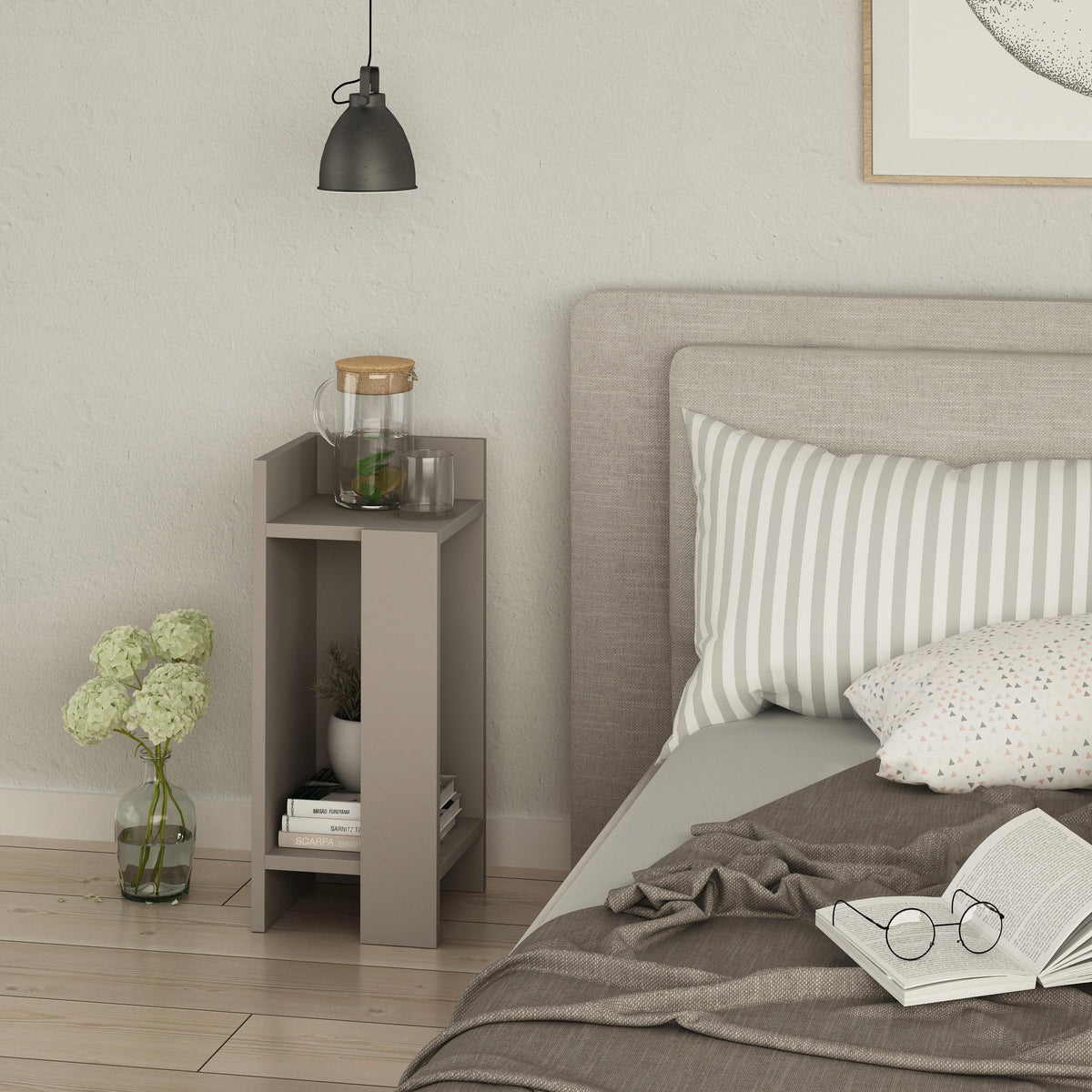 Decortieliving - Elos Modern Bedside Table Left Module 25cm Narrow