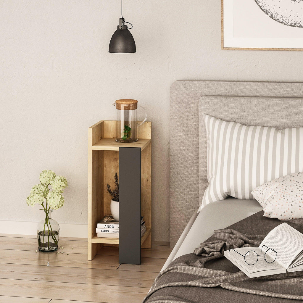 Decortieliving - Elos Modern Bedside Table Left Module 25cm Narrow