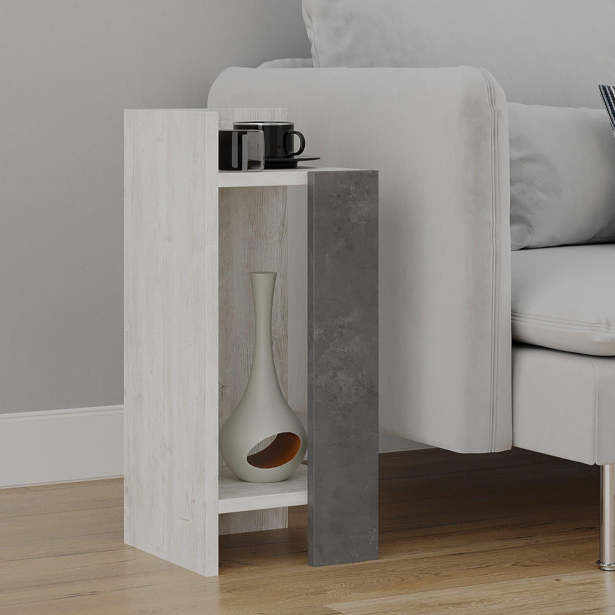 Decortieliving - Elos Modern Bedside Table Left Module 25cm Narrow