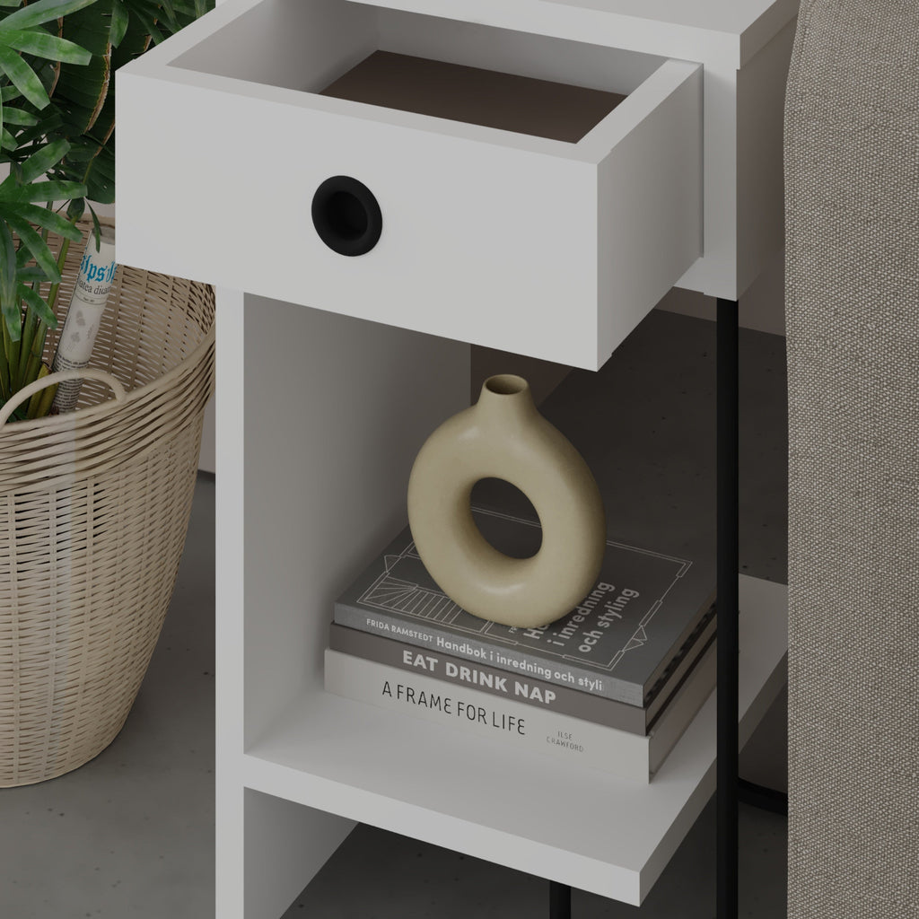 Decortieliving - Sirius Modern Bedside Table Left Module Width Bedroom Furniture 32cm