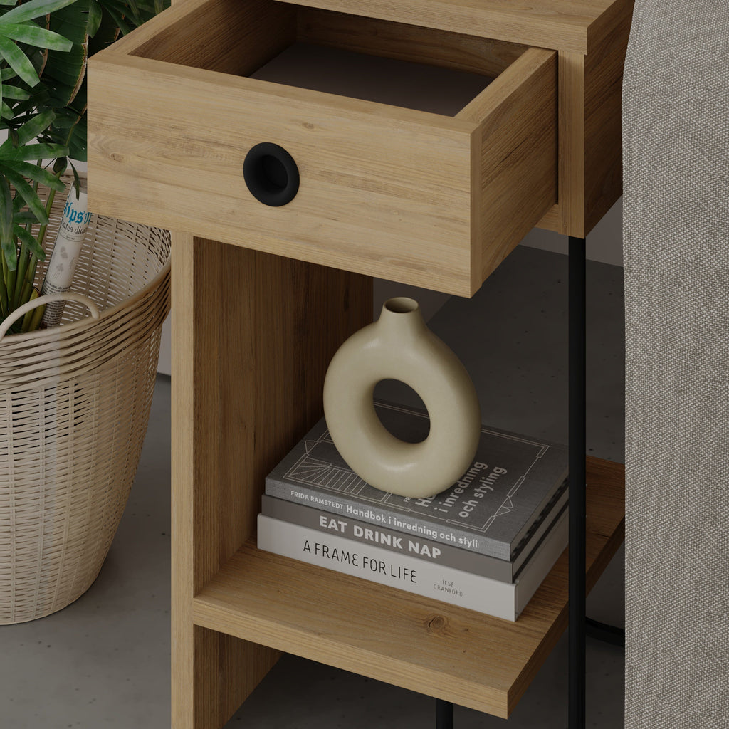 Decortieliving - Sirius Modern Bedside Table Left Module Width Bedroom Furniture 32cm