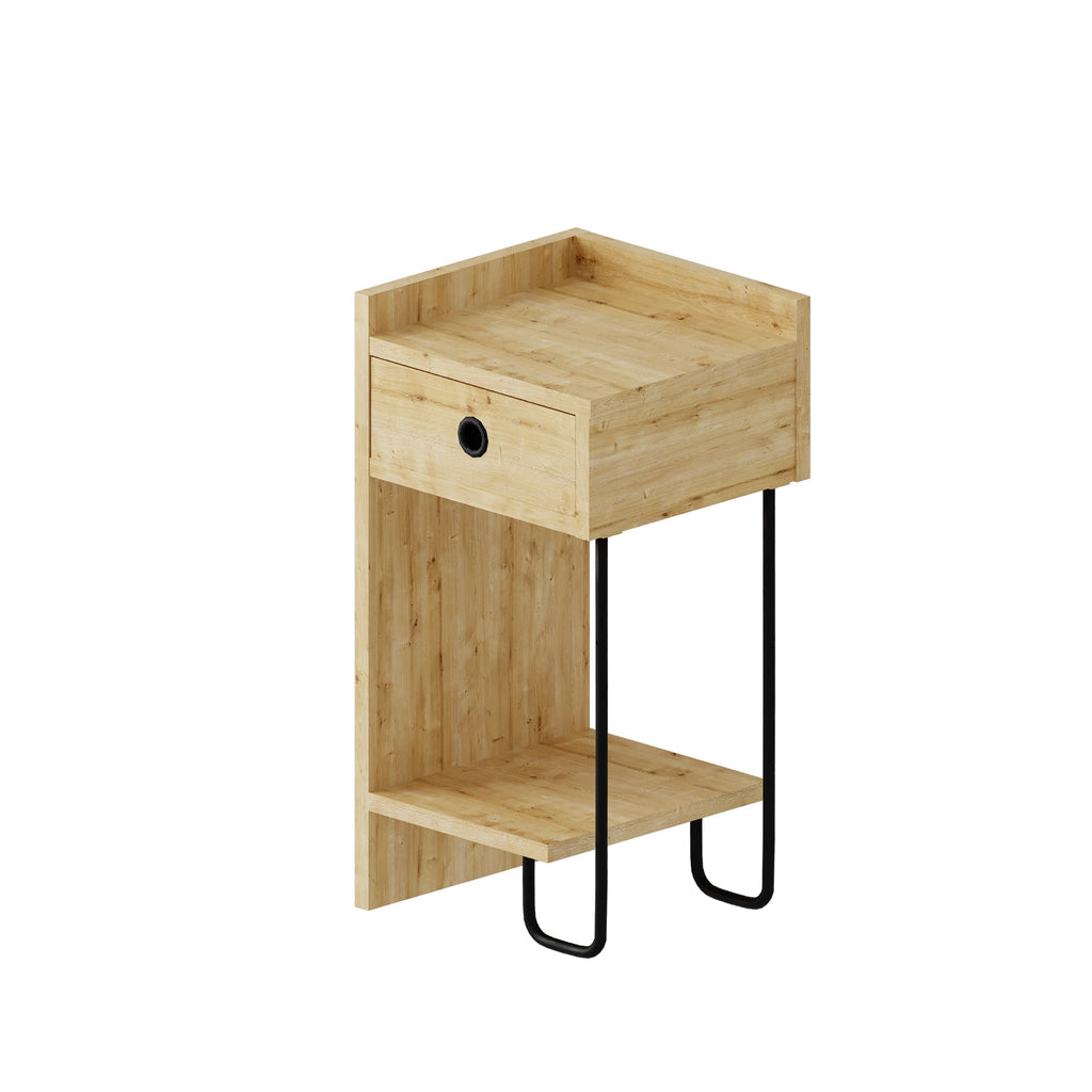 Decortieliving - Sirius Modern Bedside Table Left Module Width Bedroom Furniture 32cm