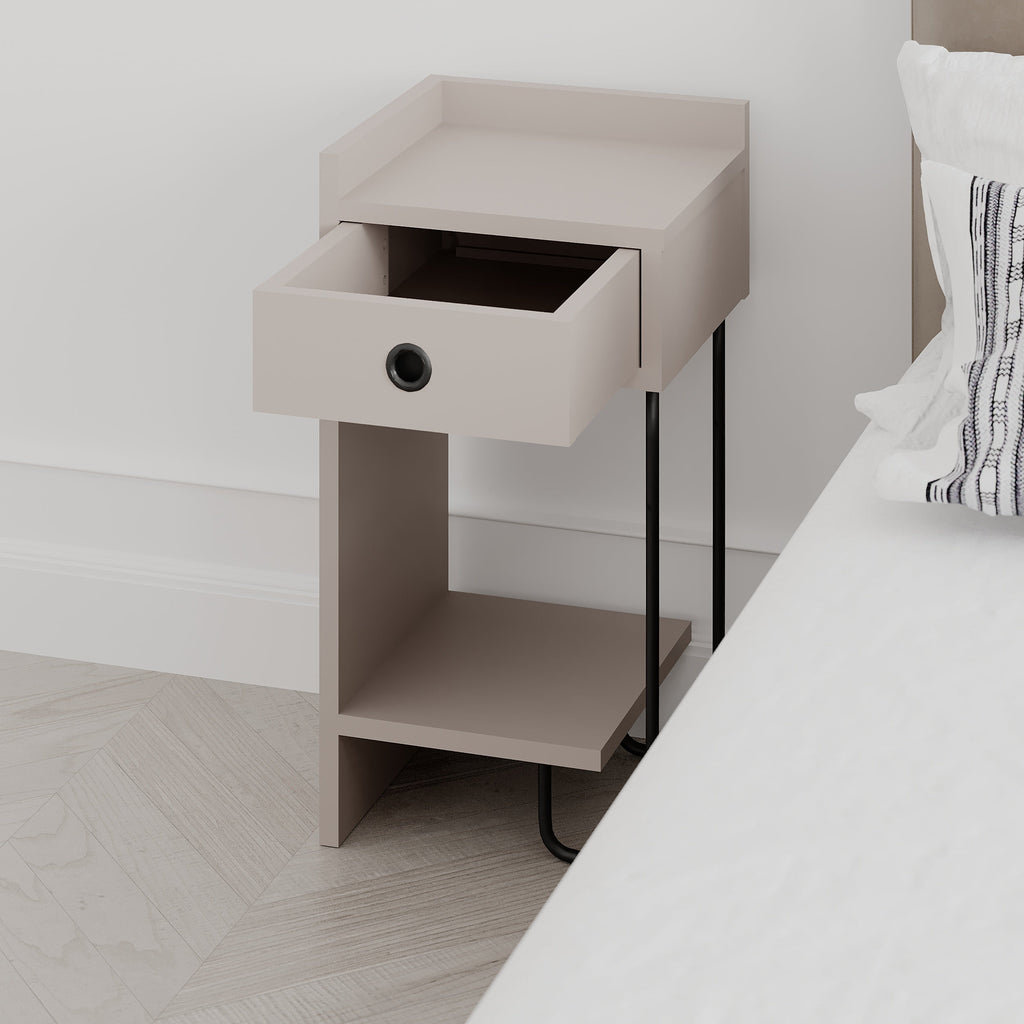 Decortieliving - Sirius Modern Bedside Table Left Module Width Bedroom Furniture 32cm