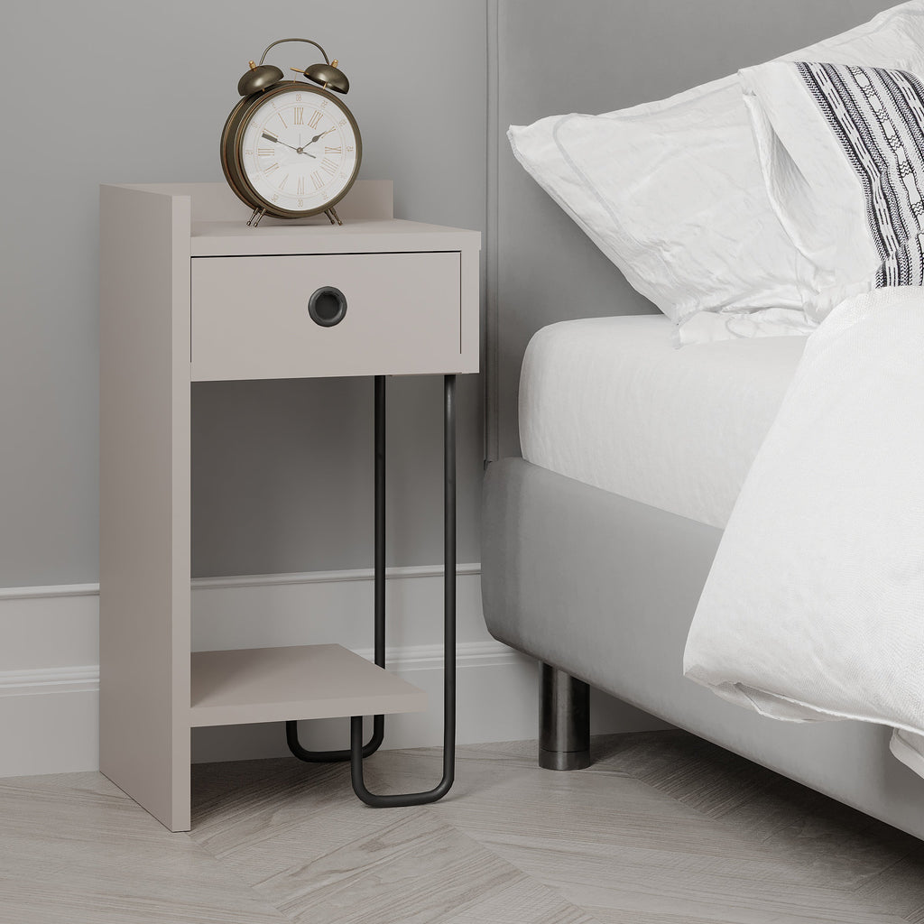 Decortieliving - Sirius Modern Bedside Table Left Module Width Bedroom Furniture 32cm