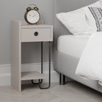 Decortieliving - Sirius Modern Bedside Table Left Module Width Bedroom Furniture 32cm