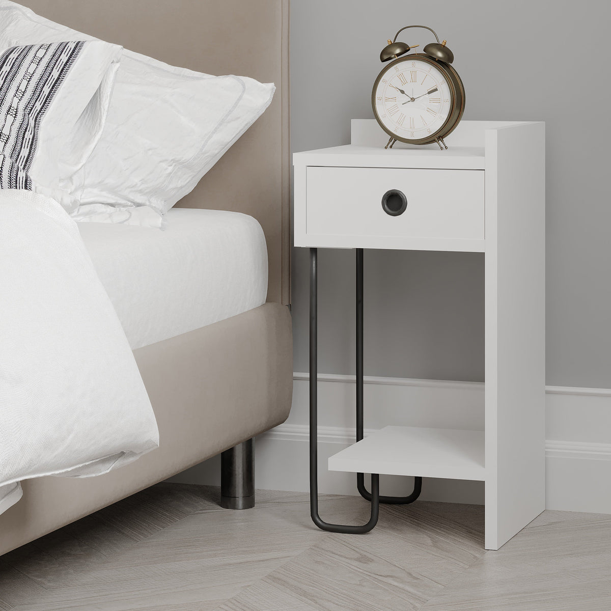 Decortieliving - Sirius Modern Bedside Table Right Module Bedroom Furniture W 32cm