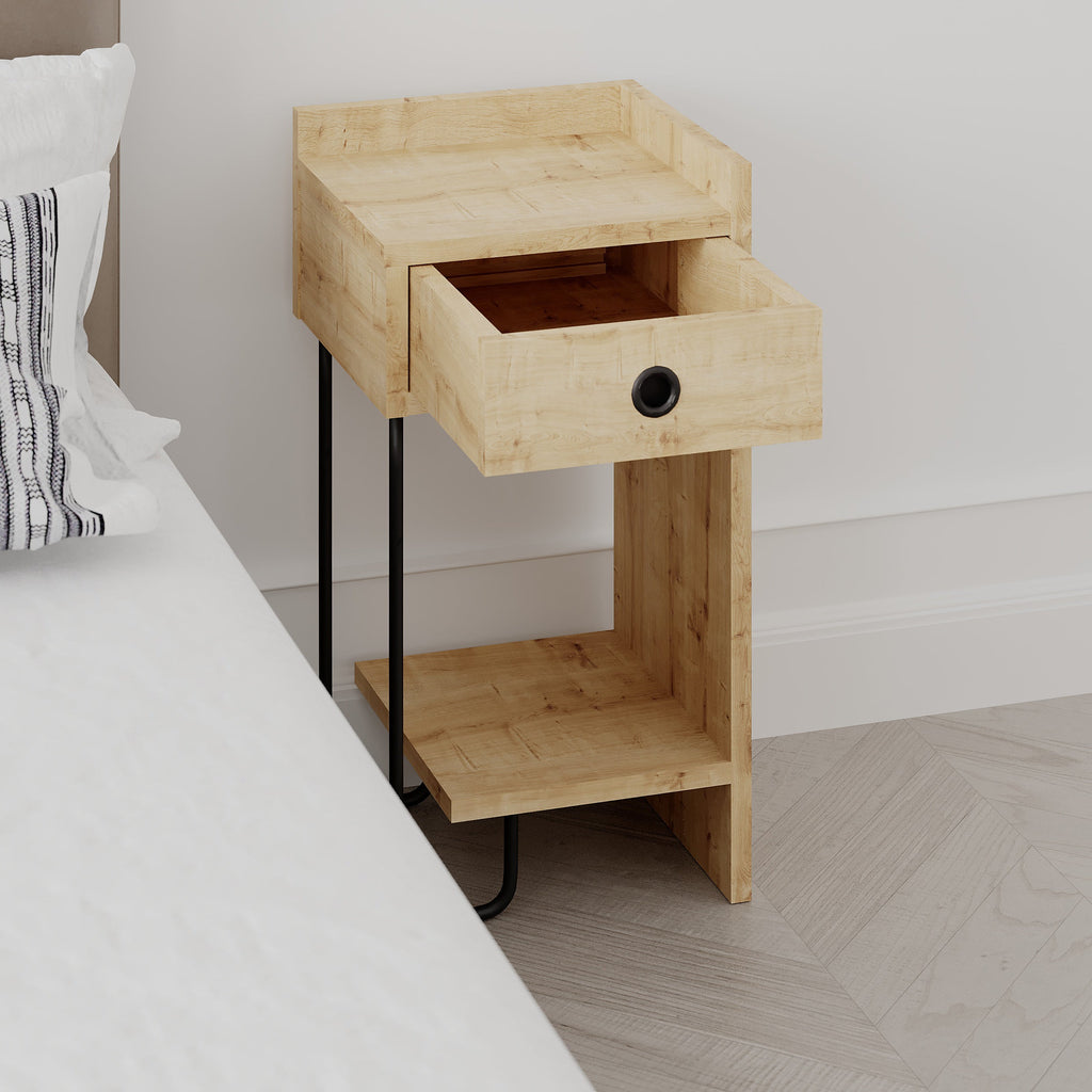 Decortieliving - Sirius Modern Bedside Table Right Module Bedroom Furniture W 32cm