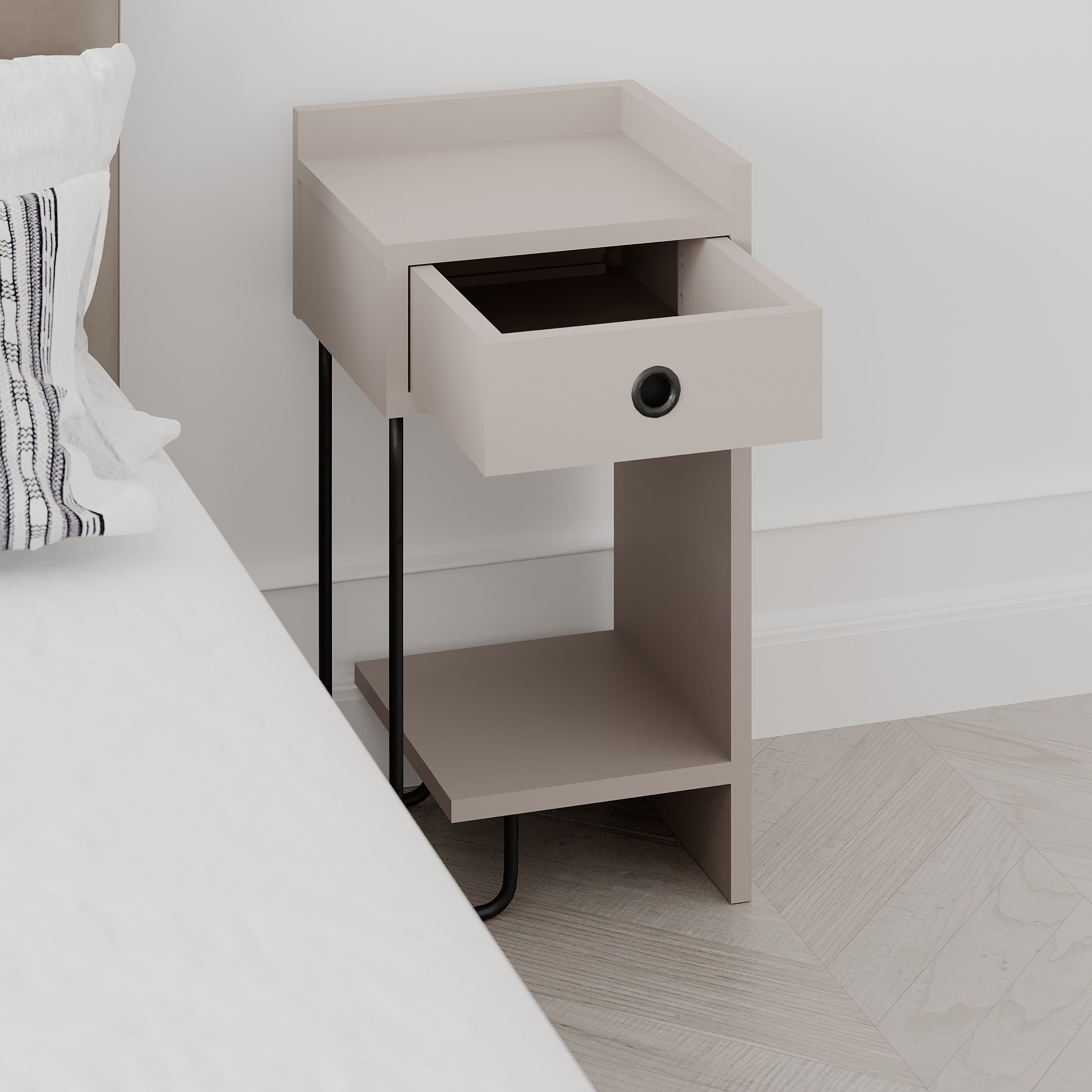 Decortieliving - Sirius Modern Bedside Table Right Module Bedroom Furniture W 32cm