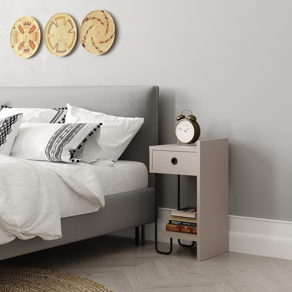 Decortieliving - Sirius Modern Bedside Table Right Module Bedroom Furniture W 32cm