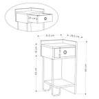 Decortieliving - Sirius Modern Bedside Table Right Module Bedroom Furniture W 32cm
