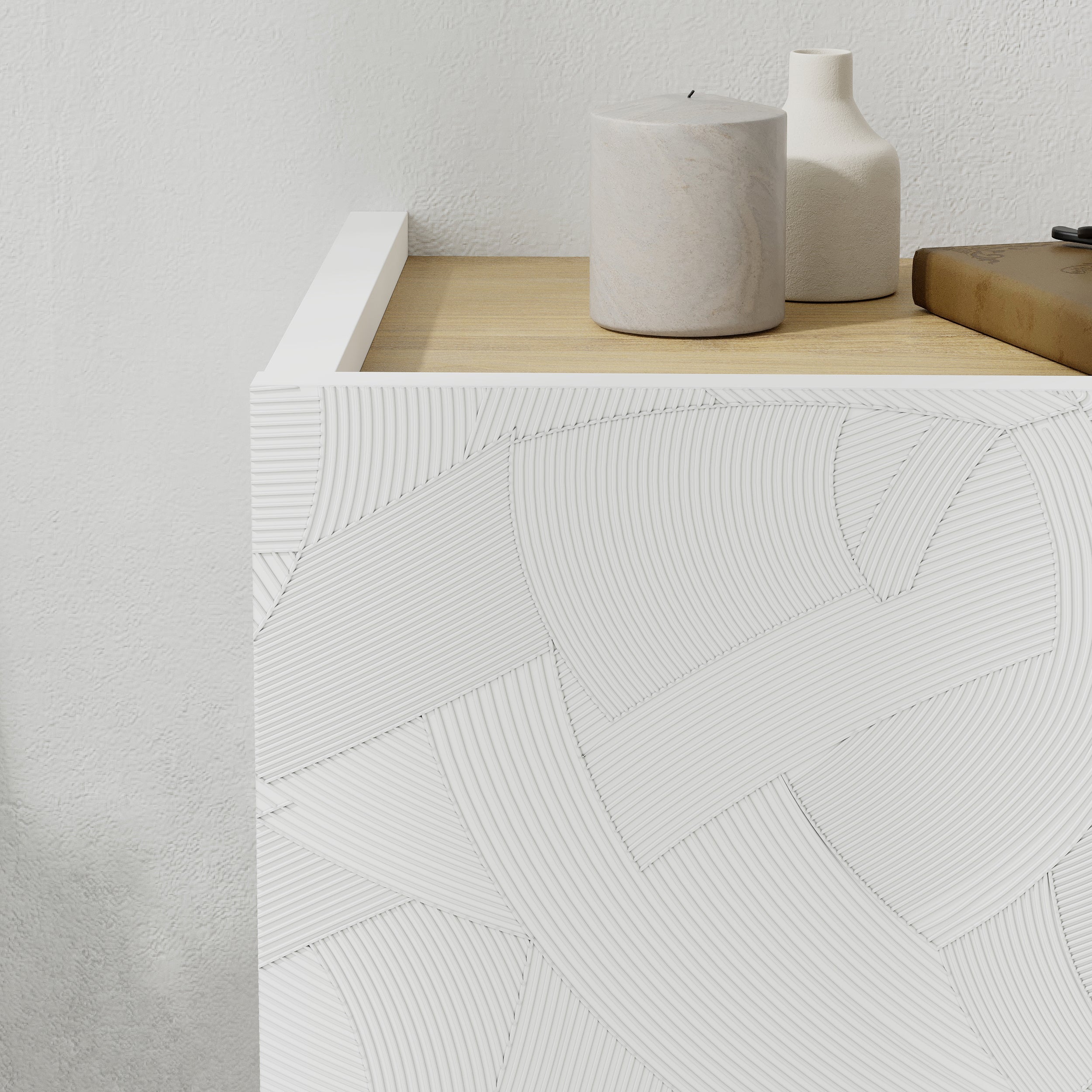 Table de chevet murale Onda avec tiroir et LED