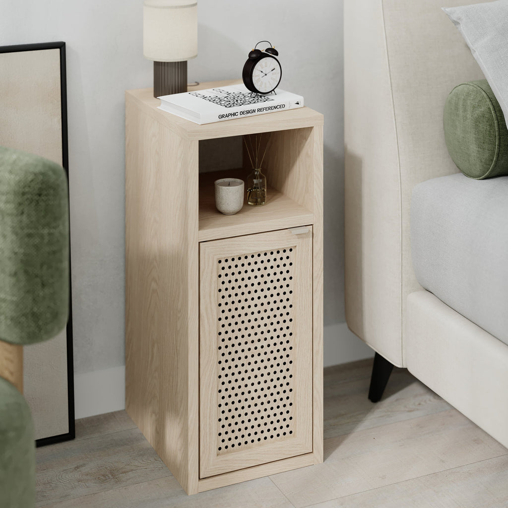 Nouvelle table de chevet Inca avec étagère ouverte et meuble de rangement
