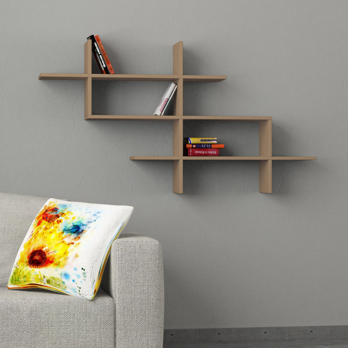 Decortieliving - Halic Wall Mounted Modern Bookcase Display Unit W 150cm