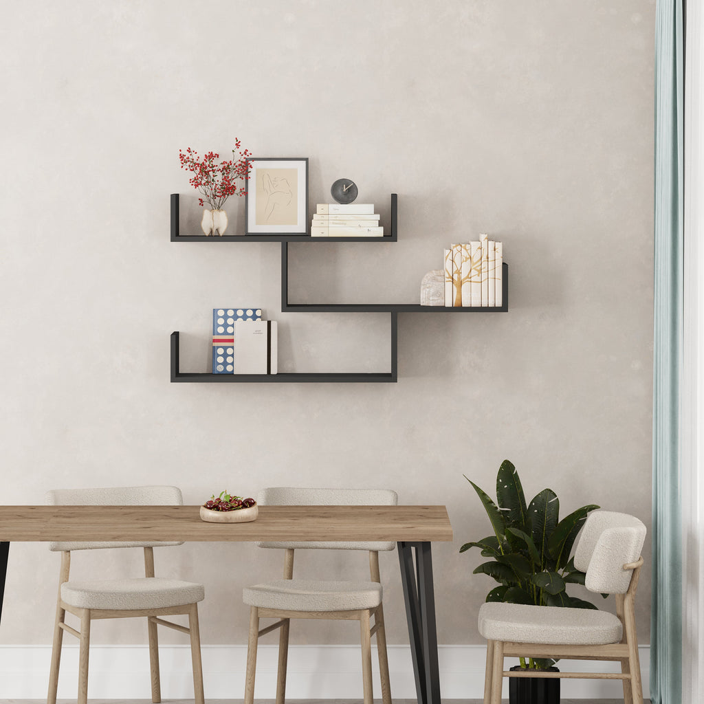 Decortieliving - Tibet Wall Shelf Unit – 119 cm Modern Floating Bookcase
