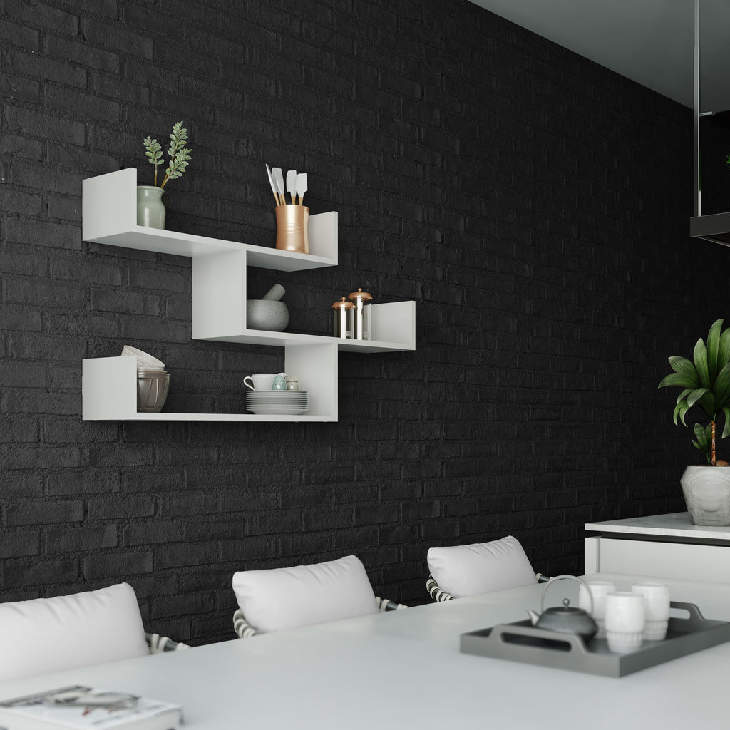 Decortieliving - Tibet Wall Shelf Unit – 119 cm Modern Floating Bookcase