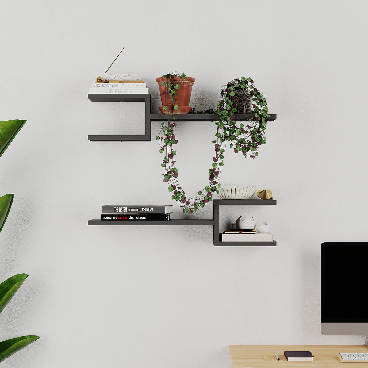 Decortieliving - Fork Modern Floating Shelf Set 18.2cm Short