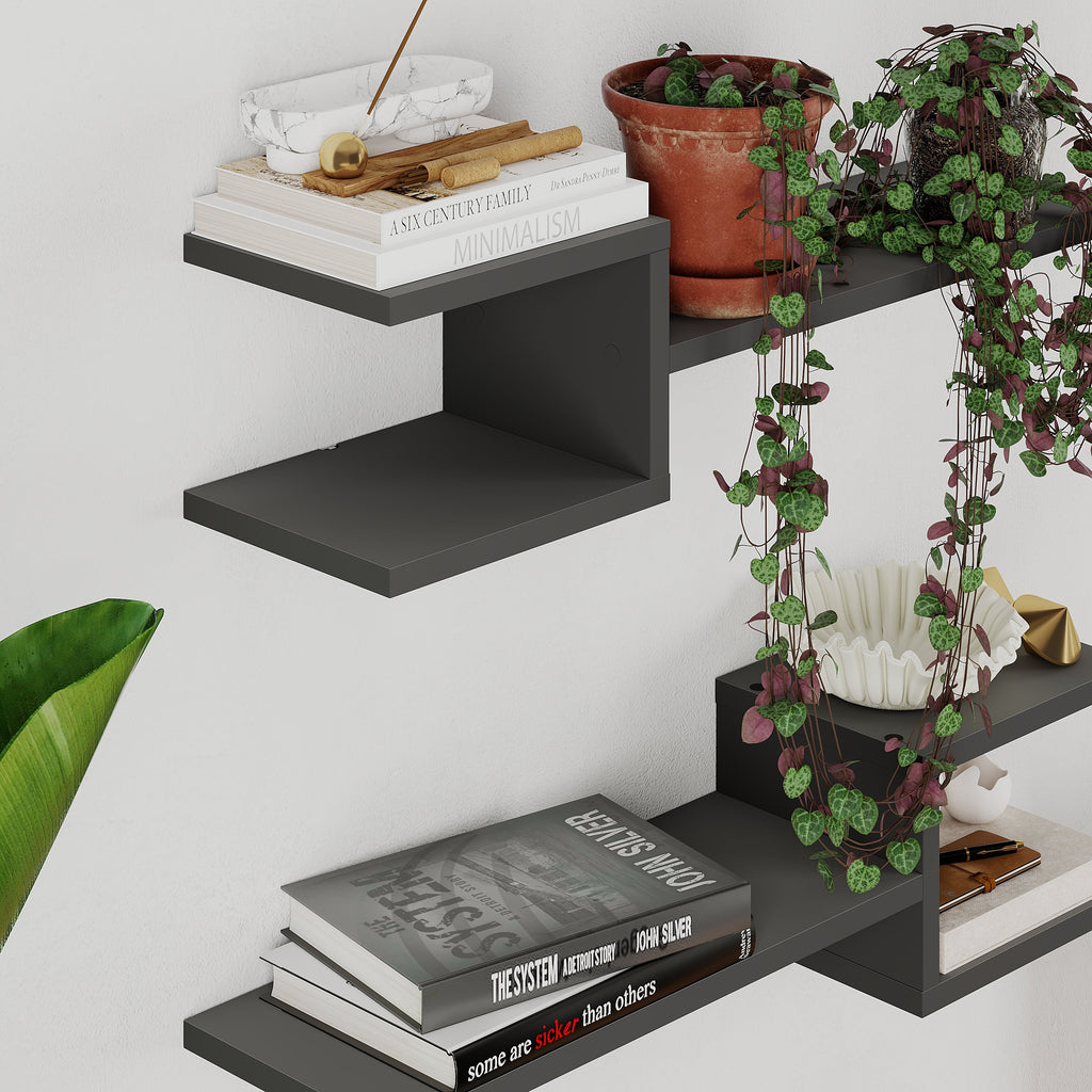 Decortieliving - Fork Modern Floating Shelf Set 18.2cm Short