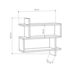 Decortieliving - Paralel Wall Mounted Modern Bookcase Display Unit Medium W 70 cm