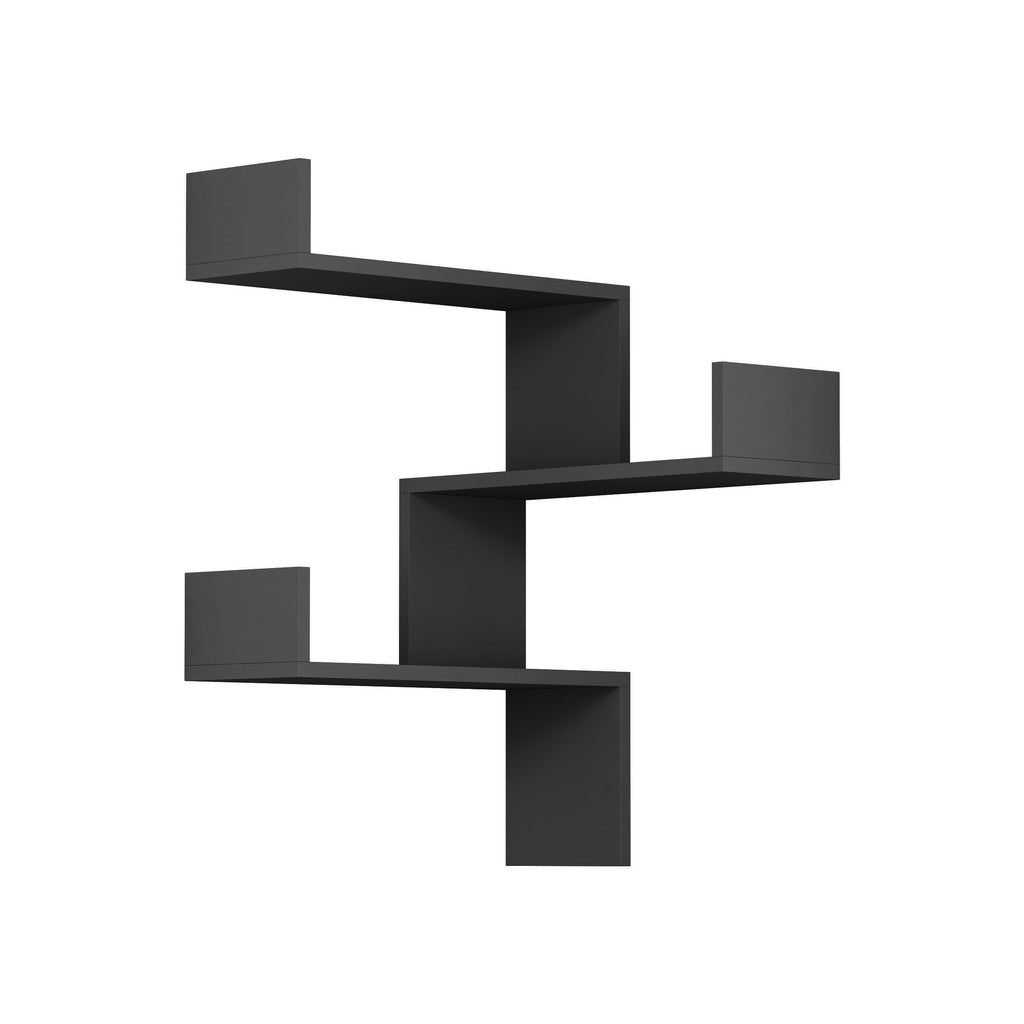 Decortieliving - Luksa Corner Wall Mounted Modern Bookcase Display Unit Medium W 60cm