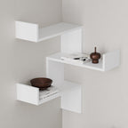 Decortieliving - Luksa Corner Wall Mounted Modern Bookcase Display Unit Medium W 60cm