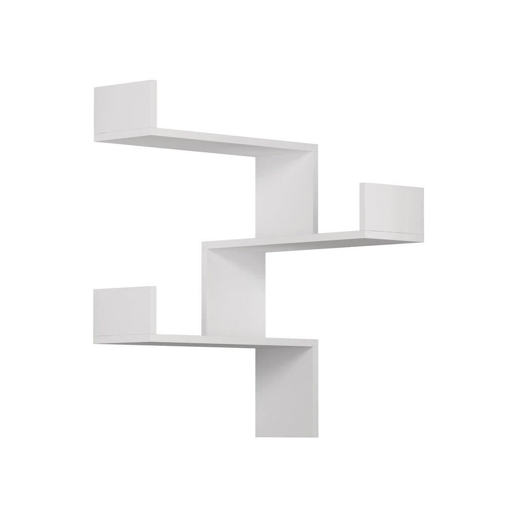 Decortieliving - Luksa Corner Wall Mounted Modern Bookcase Display Unit Medium W 60cm