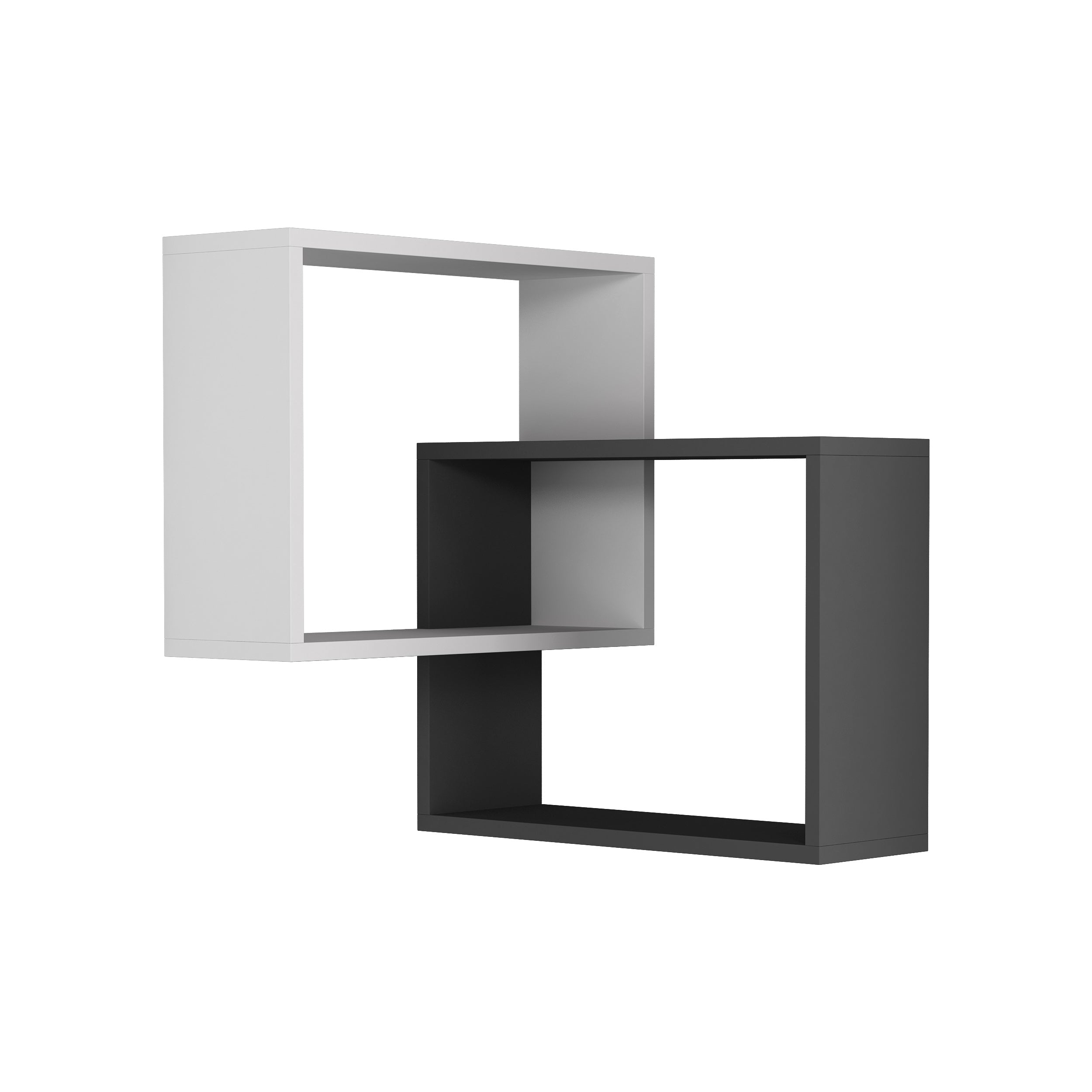 Decortieliving - Ring Corner Wall Mounted Modern Bookcase Display Unit W 60cm