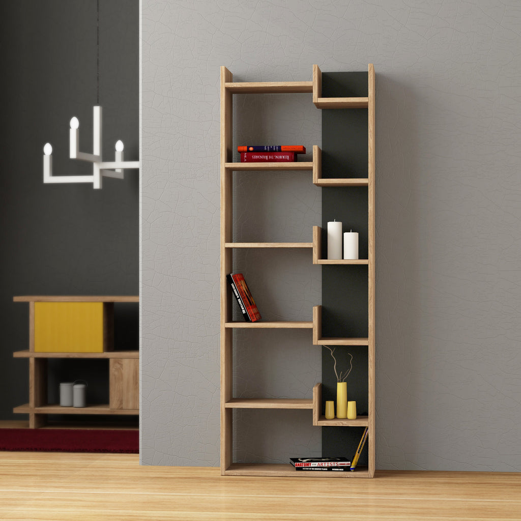 Decortieliving - Oppa Modern Bookcase Display Unit Tall 162.4cm
