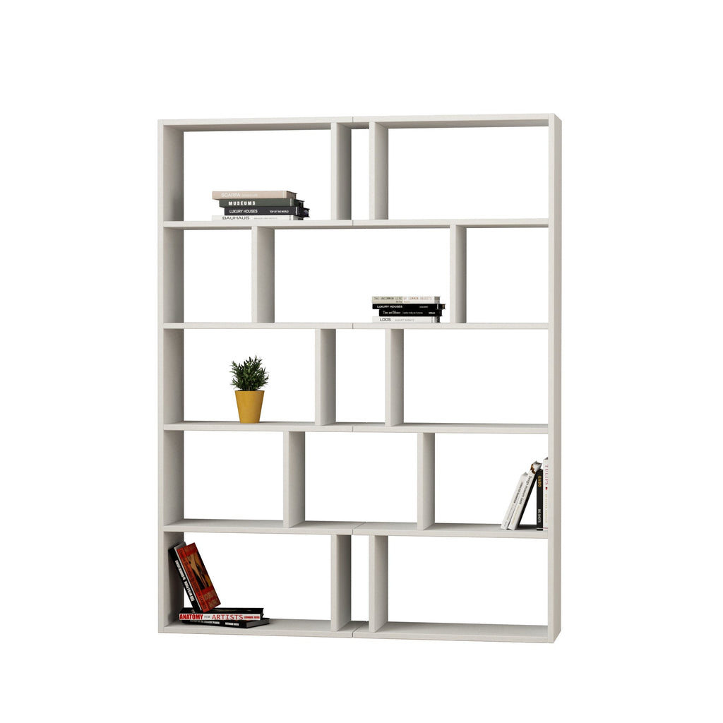 Decortieliving - Tapi Modern Bookcase Display Unit Room Separator Set Of 2 Tall 159cm