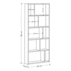 Decortieliving - Onda Modern Bookcase Display Unit Tall 166cm