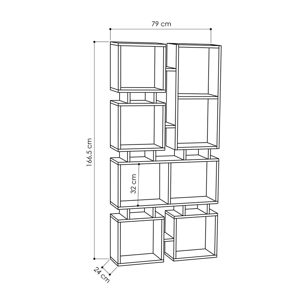 Decortieliving - Rail Modern Bookcase Display Unit No.1 Tall 166.5cm