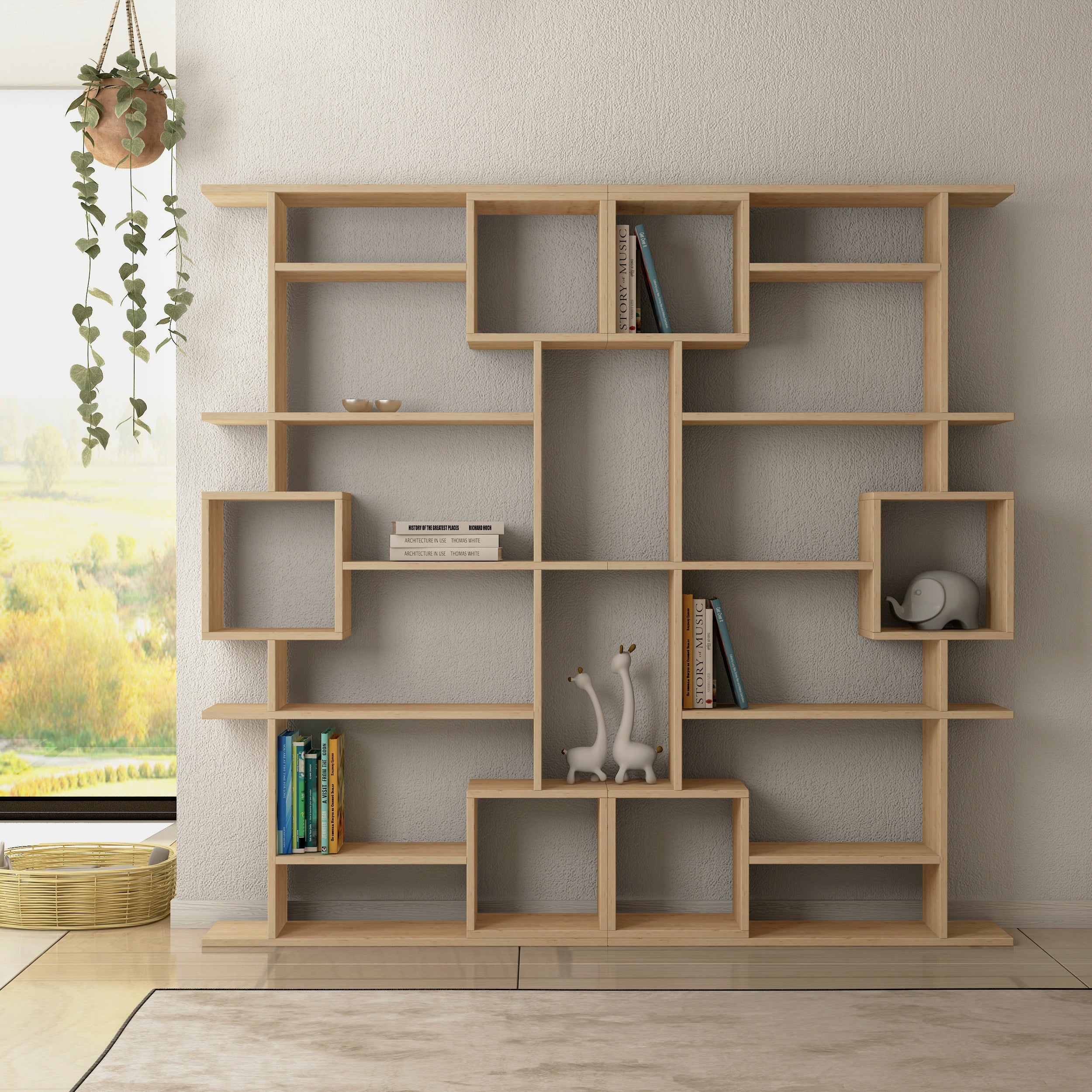 Decortieliving - Soto Modern Bookcase Display Unit Tall 173cm