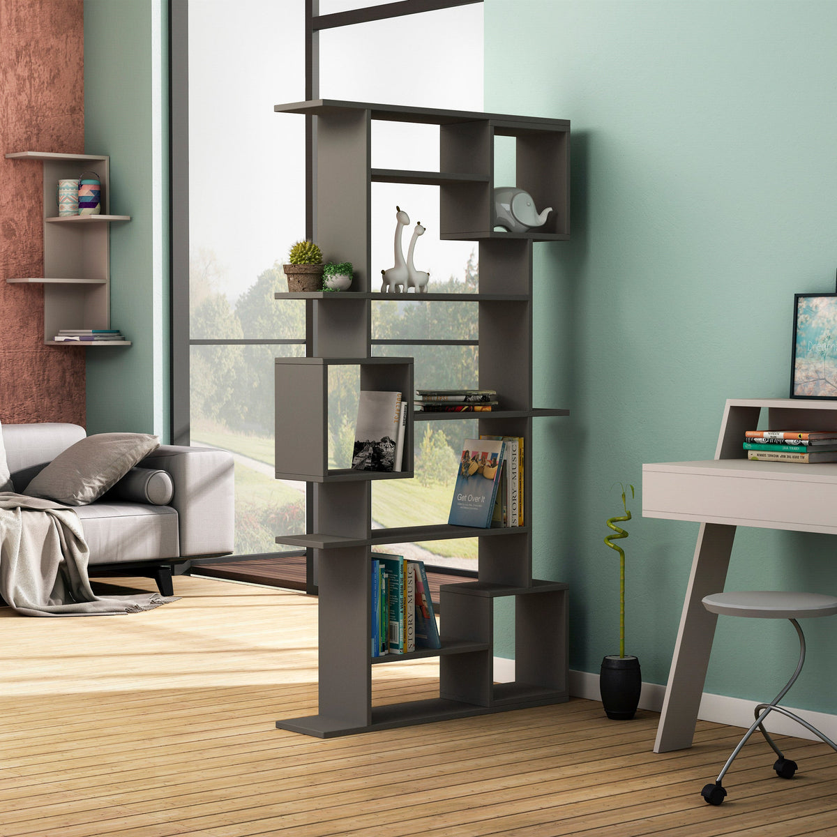 Decortieliving - Soto Modern Bookcase Display Unit Tall 173cm