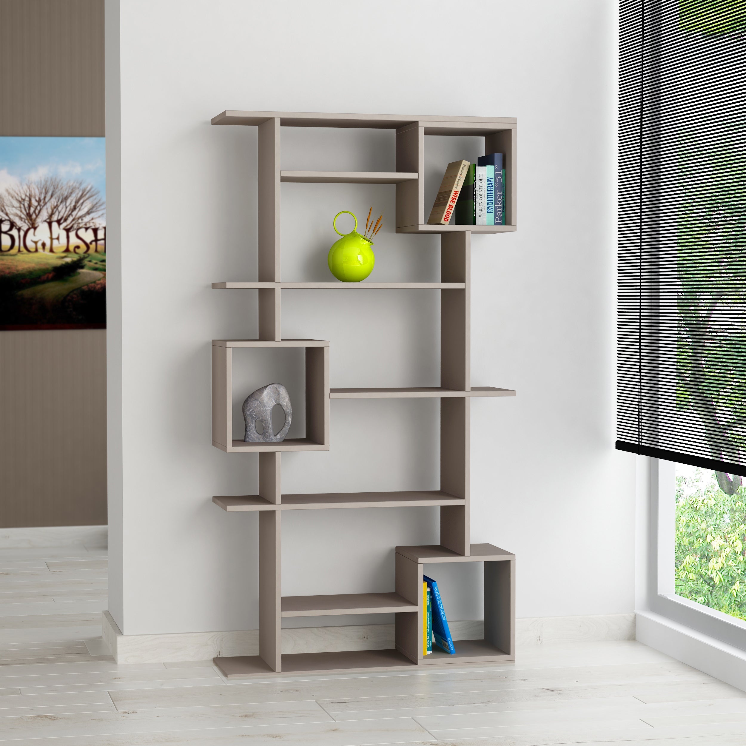 Decortieliving - Soto Modern Bookcase Display Unit Tall 173cm