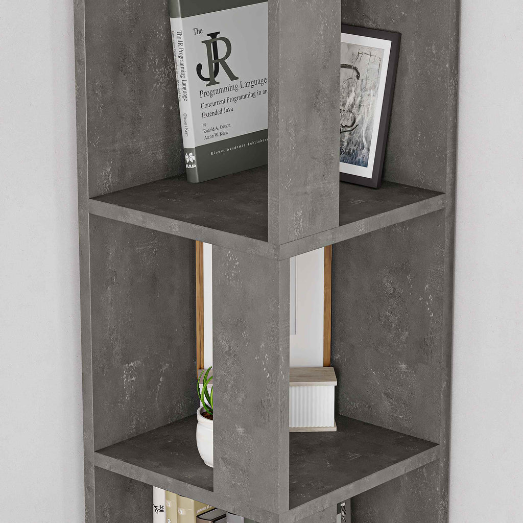 Decortieliving - Piano Modern Corner Bookcase Display Unit Tall 158.9cm