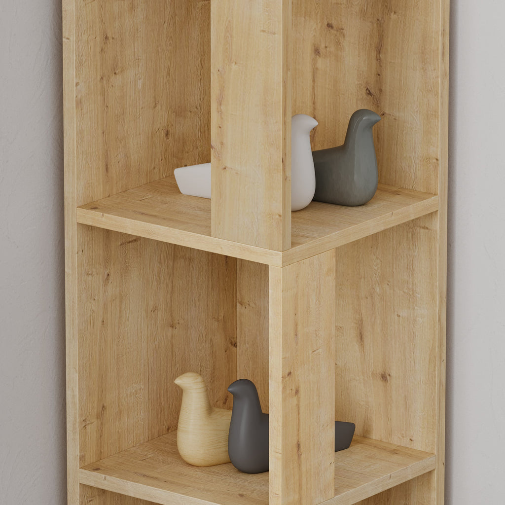 Decortieliving - Piano Modern Corner Bookcase Display Unit Tall 158.9cm