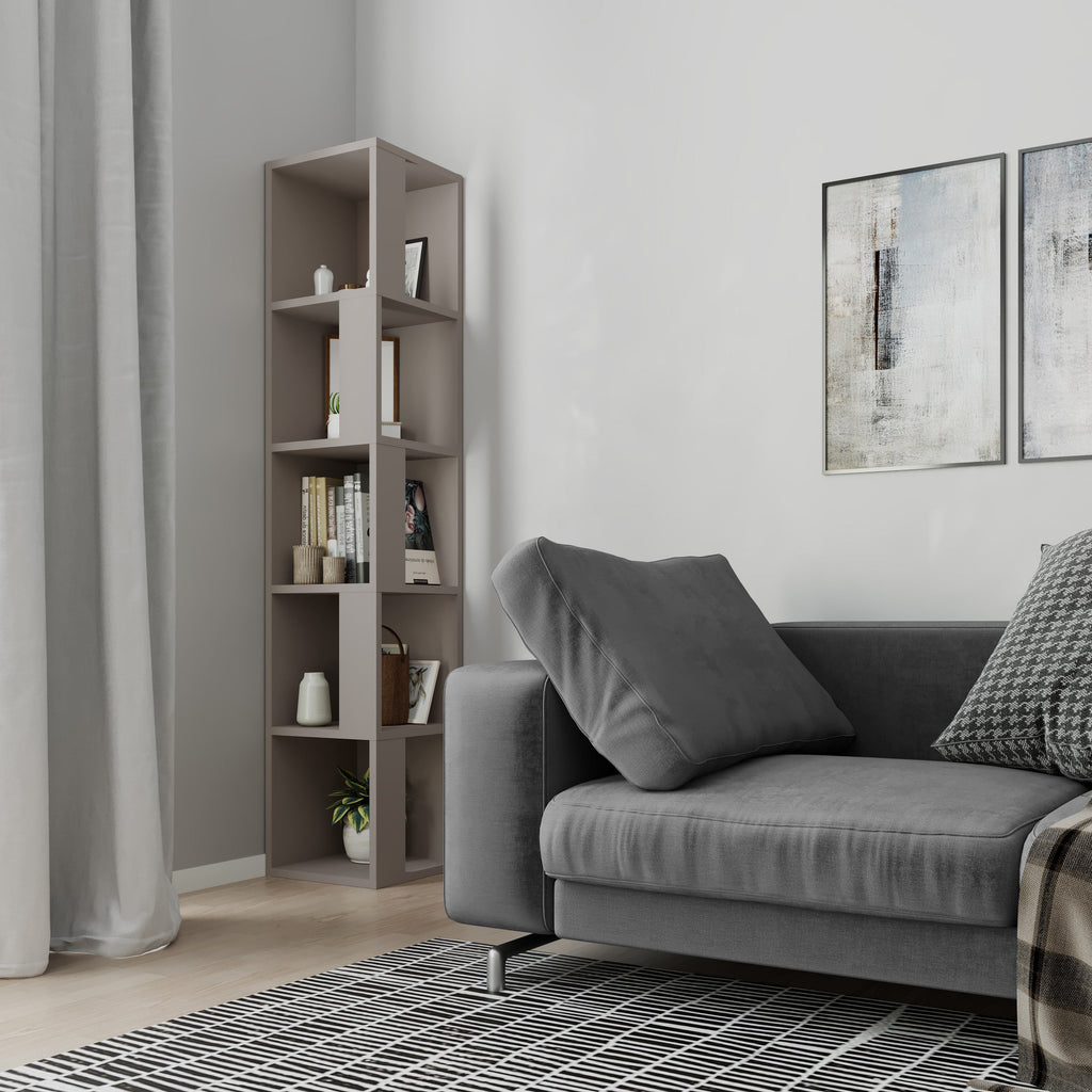 Decortieliving - Piano Modern Corner Bookcase Display Unit Tall 158.9cm
