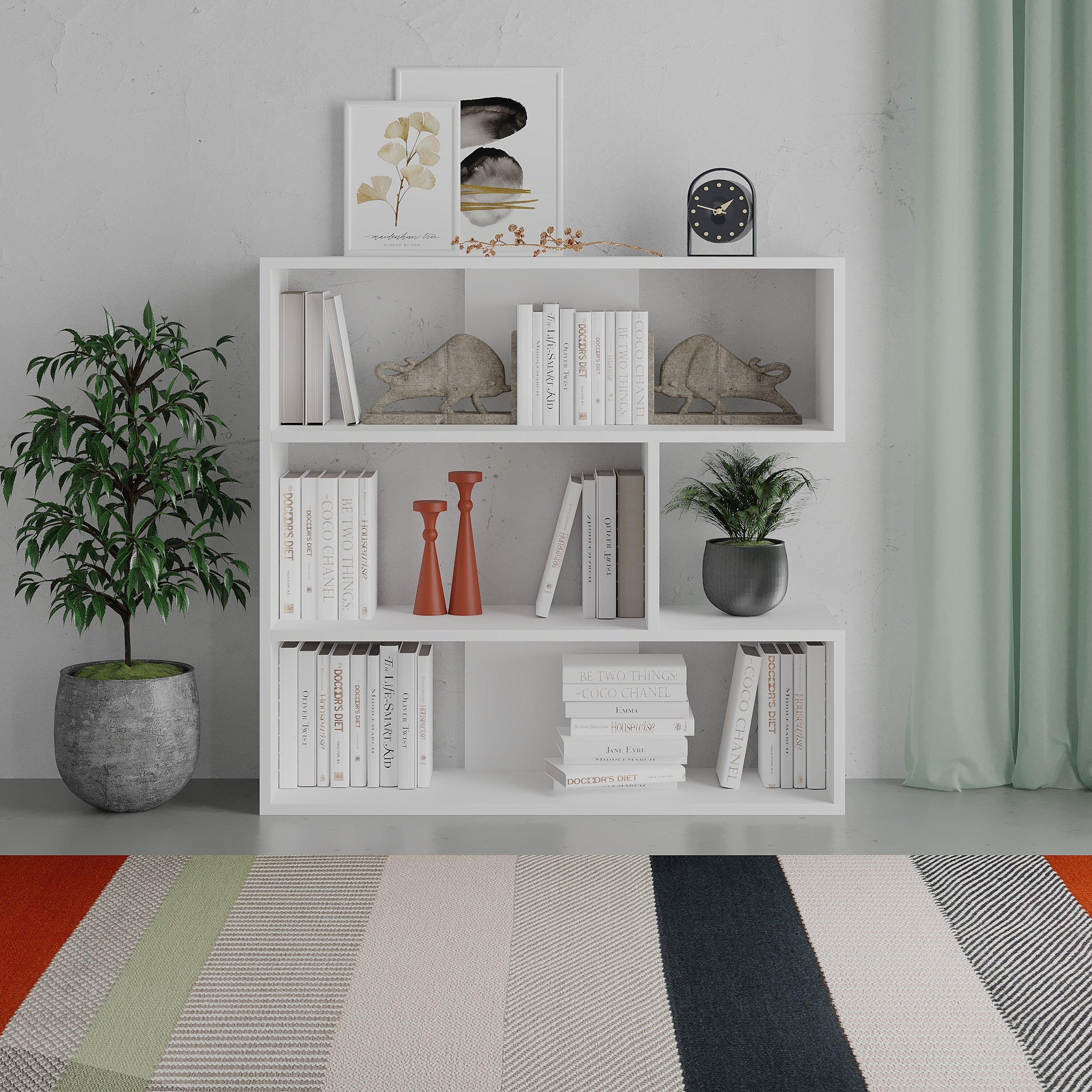 Decortieliving - Molly Modern Bookcase Display Unit No.1 Short 89cm