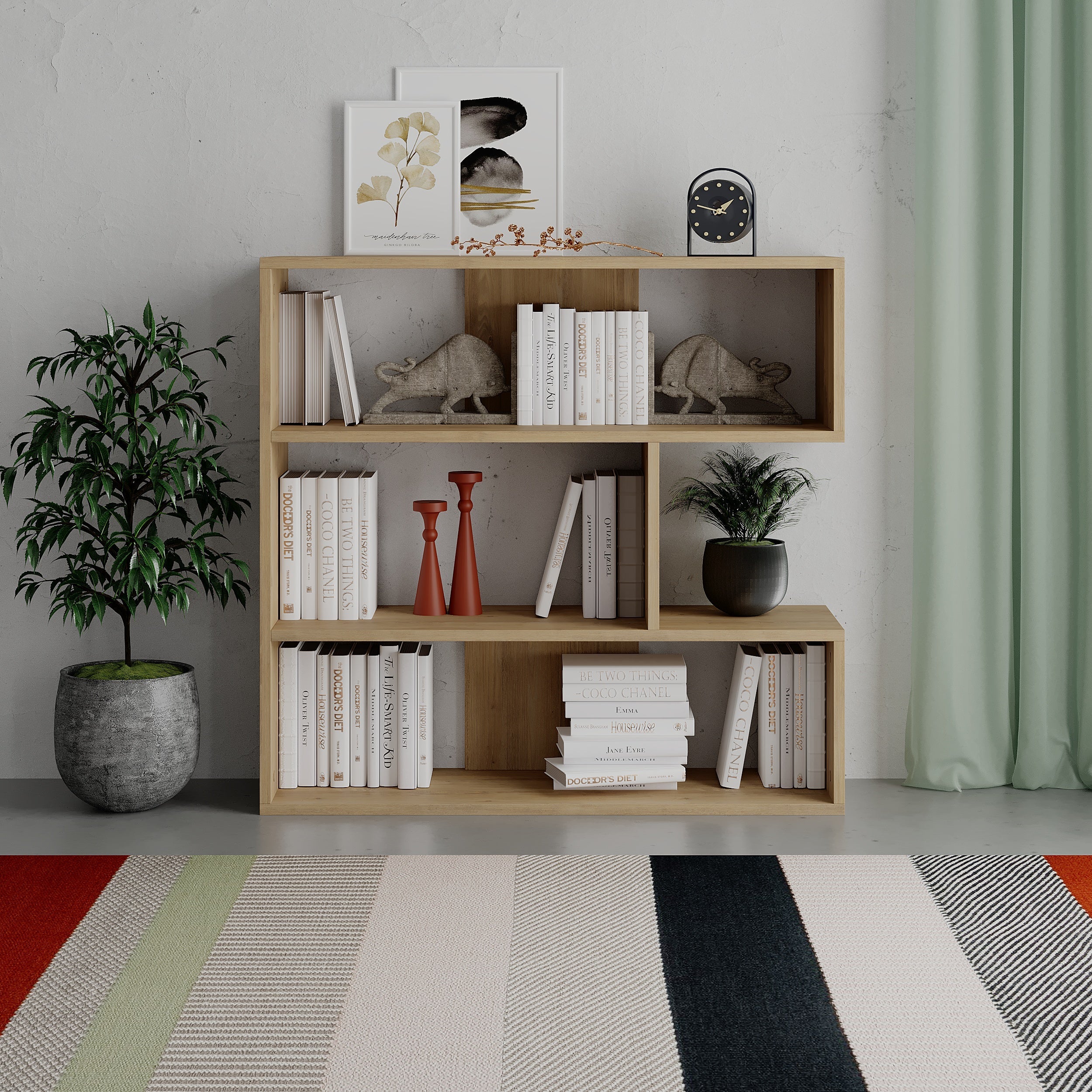 Decortieliving - Molly Modern Bookcase Display Unit No.1 Short 89cm