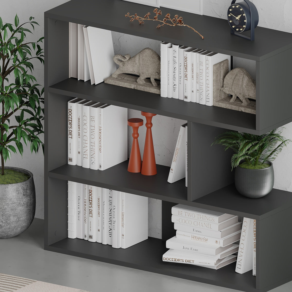 Decortieliving - Molly Modern Bookcase Display Unit No.1 Short 89cm