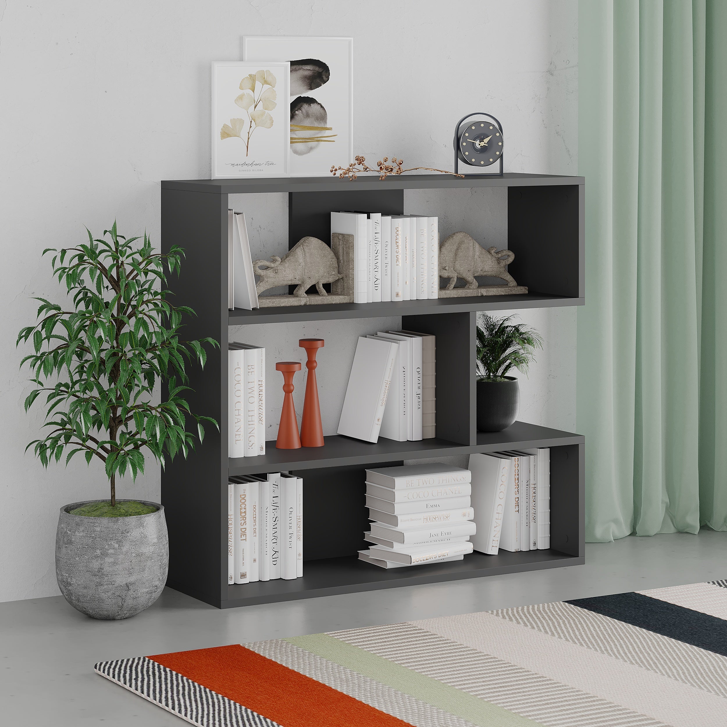 Decortieliving - Molly Modern Bookcase Display Unit No.1 Short 89cm