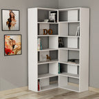 Decortieliving - Molly Modern Corner Multipurpose Bookcase Display Unit No.4 Tall 179 cm