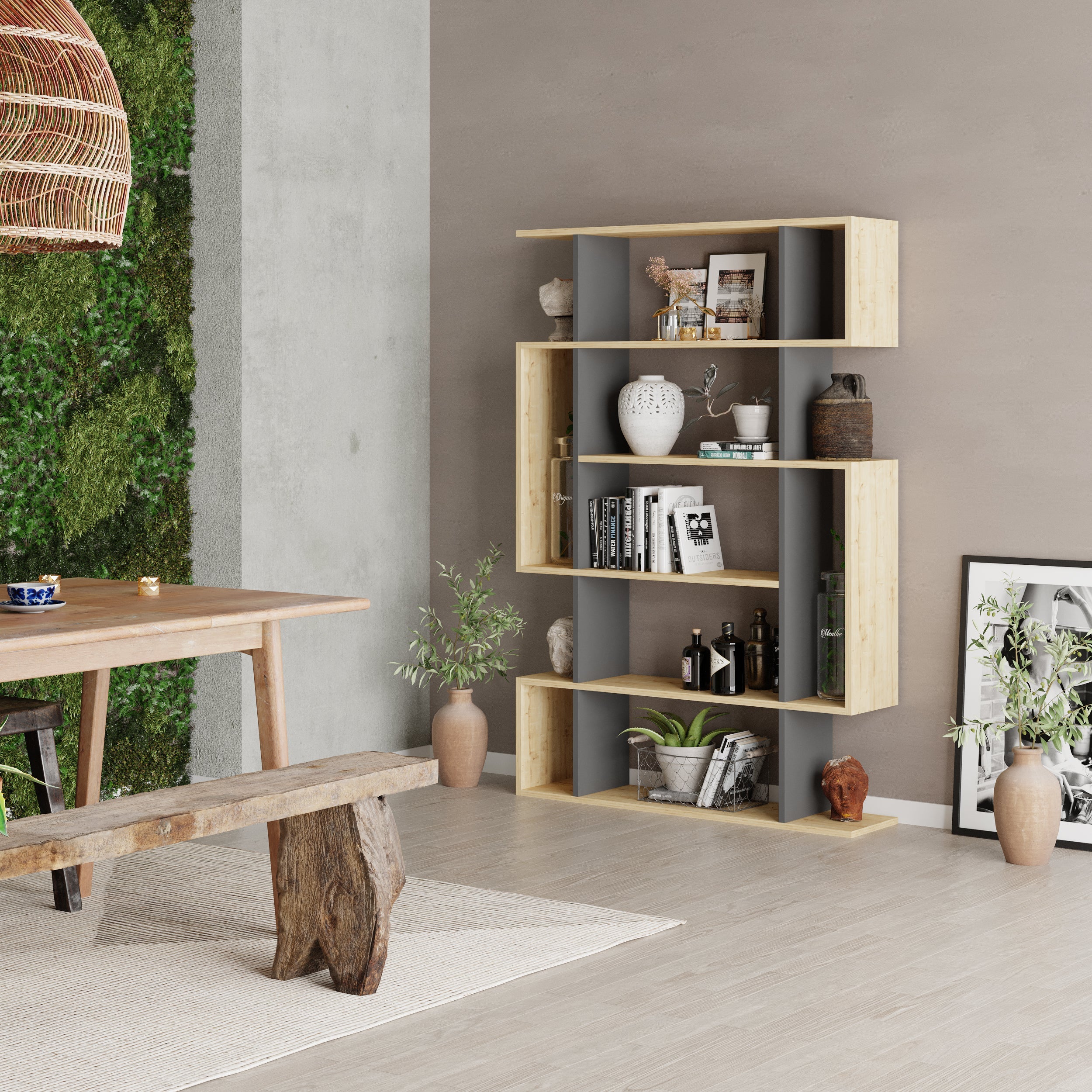 Decortieliving - Mito Modern Bookcase Display Tall 161cm
