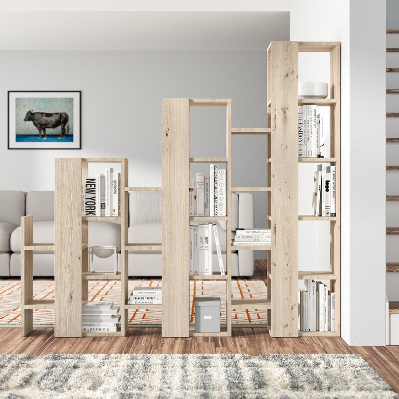 Decortieliving - Lift Separator Modern Bookcase Display Unit Room Separator Tall 151cm