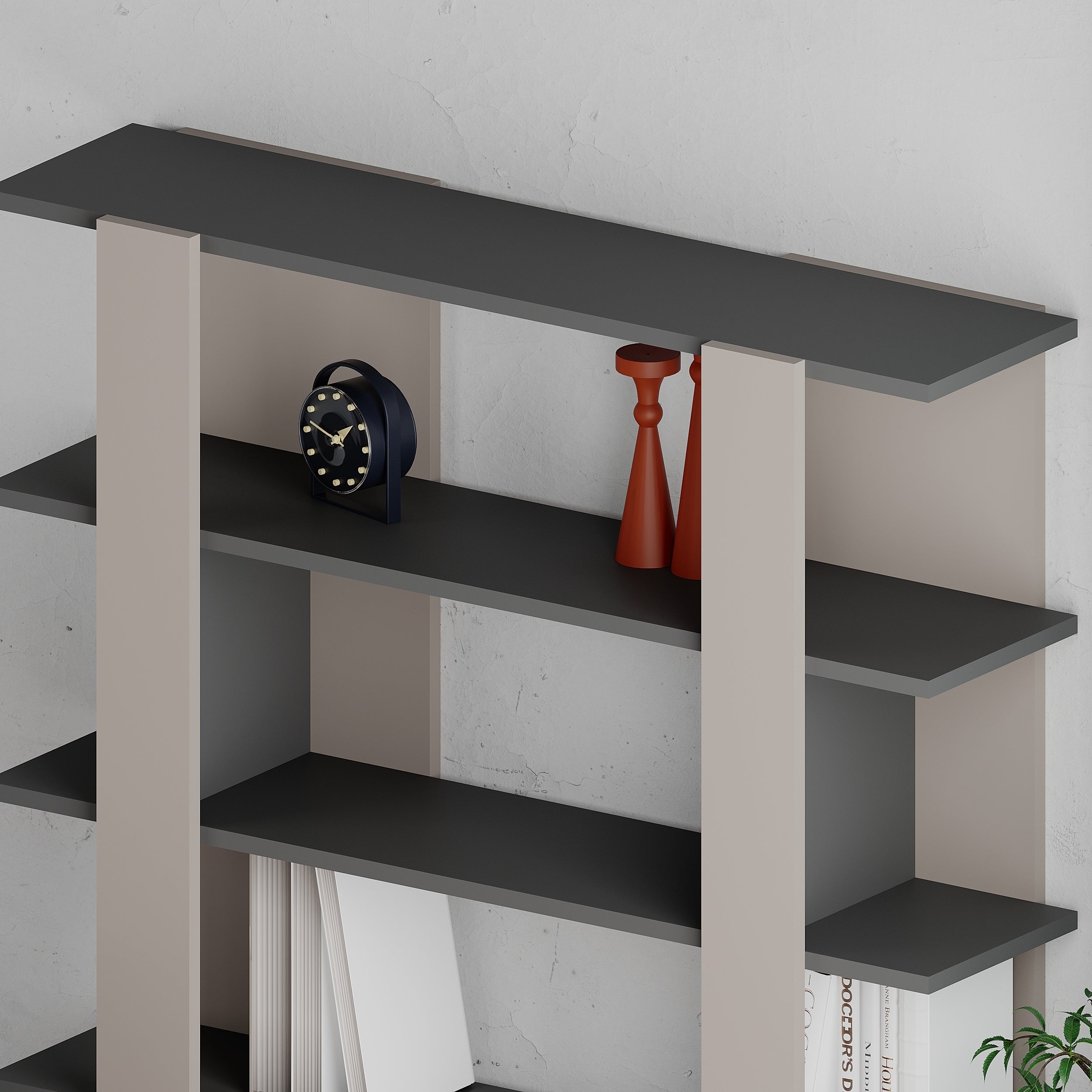 Decortieliving - Tita Modern Bookcase Display Unit Medium 122cm