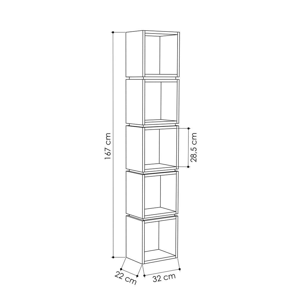 Decortieliving - Multi Modern Bookcase Display Unit Tall 167cm