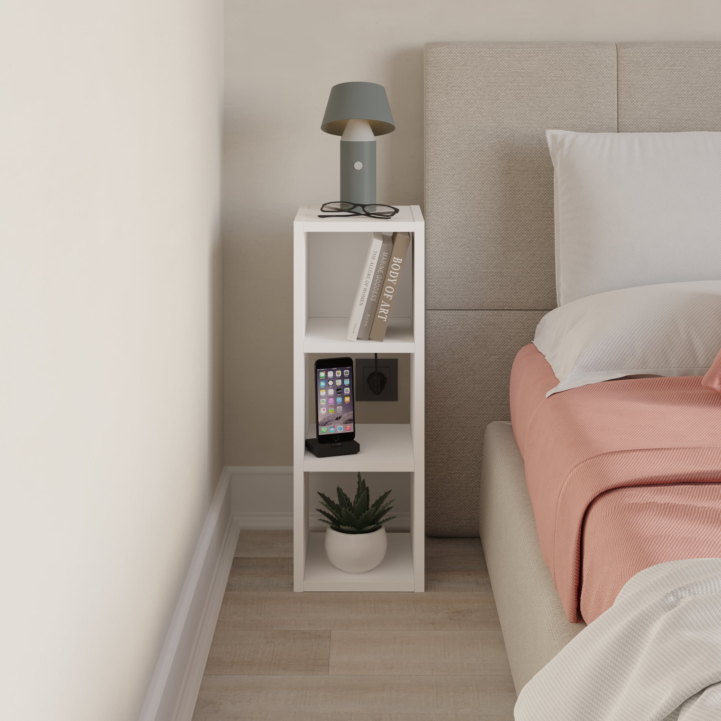 Petite bibliothèque basse Combayn – Meuble de rangement modulaire