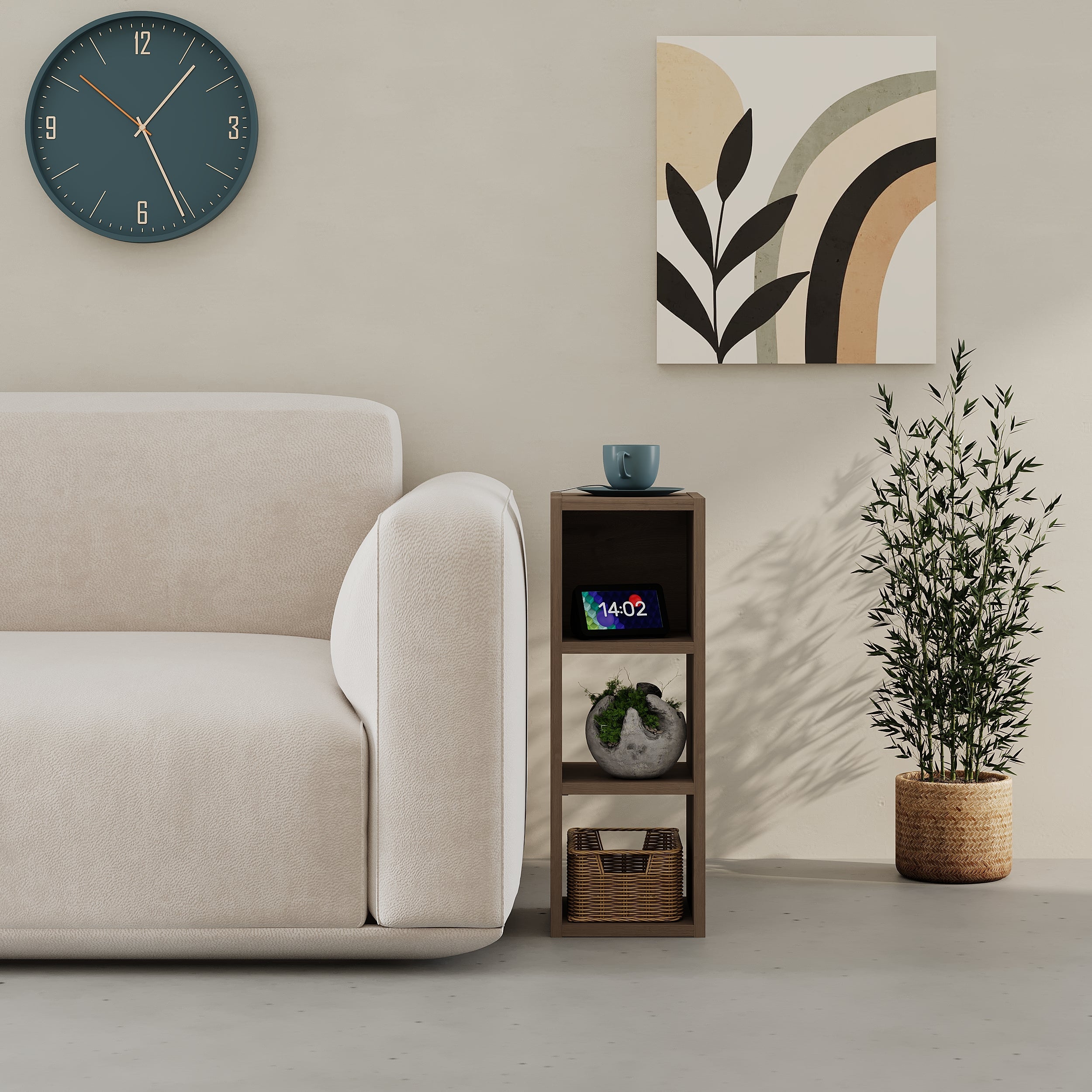 Petite bibliothèque basse Combayn – Meuble de rangement modulaire