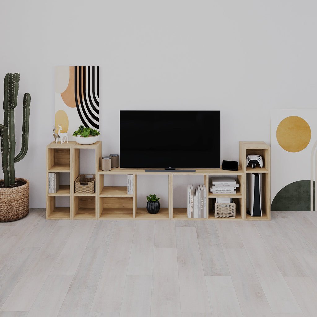 Petite bibliothèque basse Combayn – Meuble de rangement modulaire