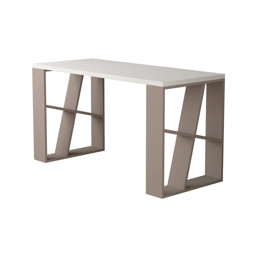 Decortieliving - Honey Modern Desk With Bookshelf Legs Width 137cm